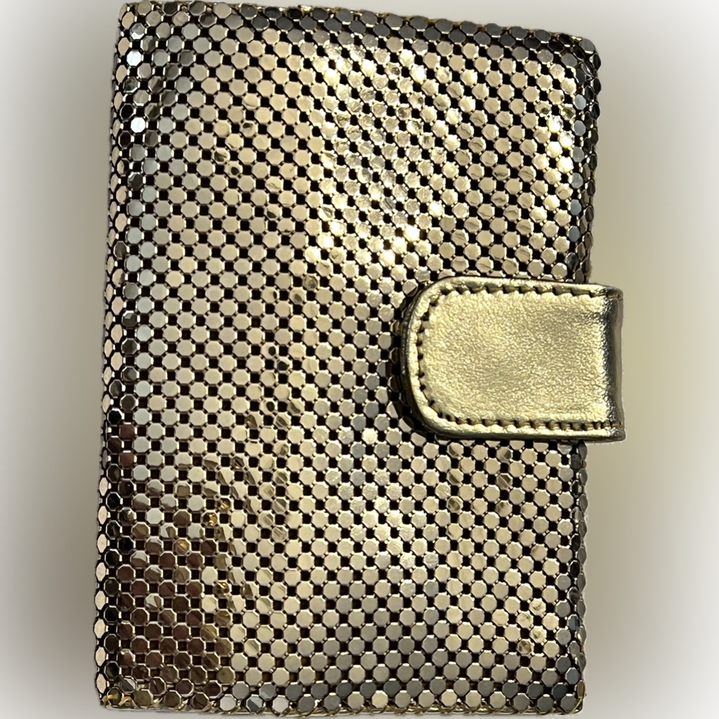Whiting  Davis Gold Mesh Card Case New In Box